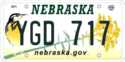NE license plate YGD717