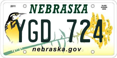 NE license plate YGD724
