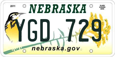 NE license plate YGD729