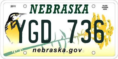 NE license plate YGD736