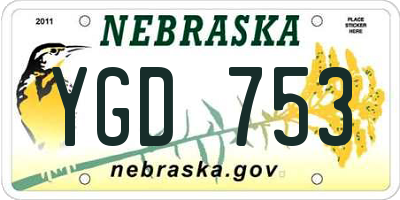 NE license plate YGD753
