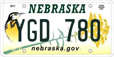 NE license plate YGD780