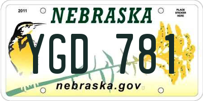 NE license plate YGD781