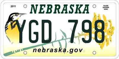 NE license plate YGD798