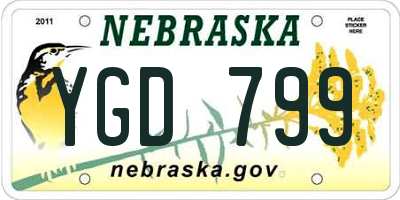 NE license plate YGD799