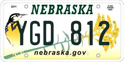 NE license plate YGD812