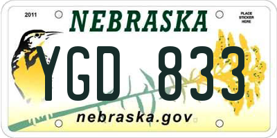 NE license plate YGD833