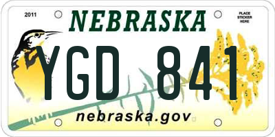 NE license plate YGD841