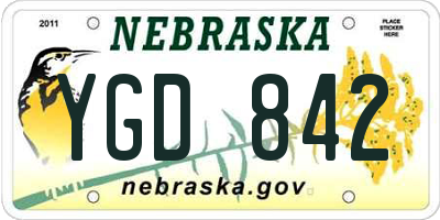 NE license plate YGD842