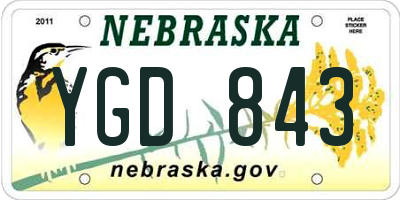 NE license plate YGD843