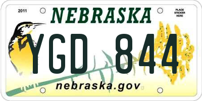 NE license plate YGD844