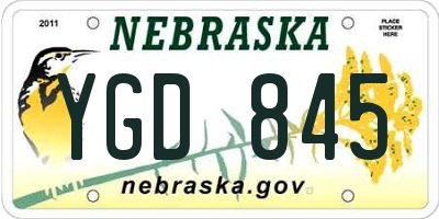 NE license plate YGD845