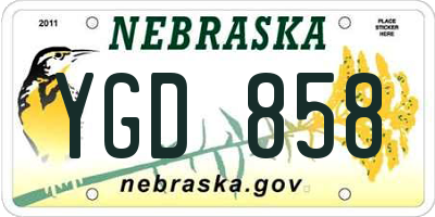 NE license plate YGD858