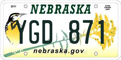 NE license plate YGD871