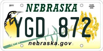 NE license plate YGD872