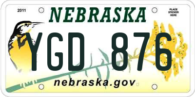 NE license plate YGD876