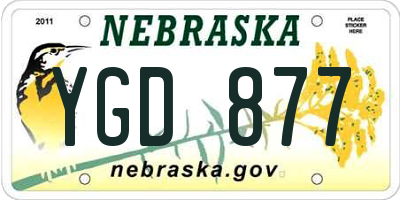 NE license plate YGD877