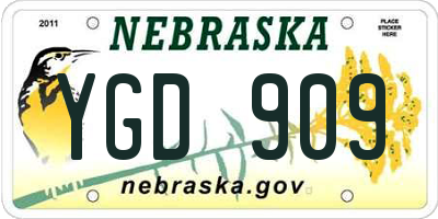 NE license plate YGD909