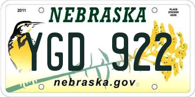 NE license plate YGD922