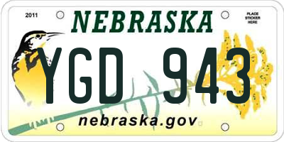 NE license plate YGD943