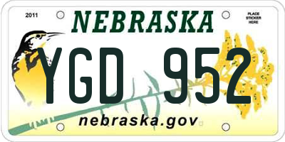 NE license plate YGD952