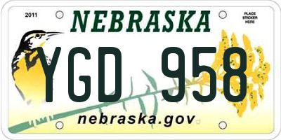 NE license plate YGD958