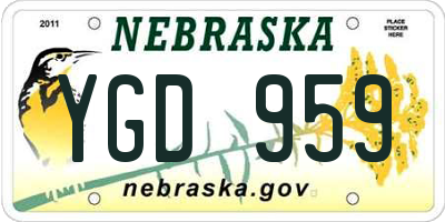 NE license plate YGD959