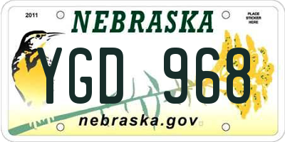 NE license plate YGD968