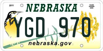 NE license plate YGD970