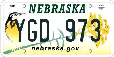 NE license plate YGD973