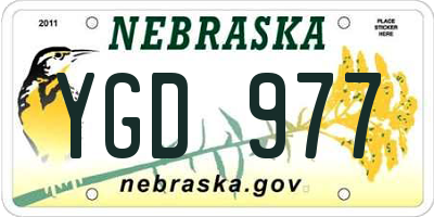 NE license plate YGD977