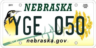 NE license plate YGE050