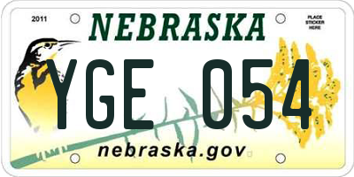 NE license plate YGE054