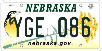 NE license plate YGE086