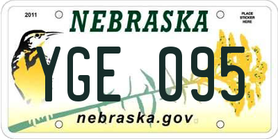 NE license plate YGE095