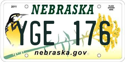 NE license plate YGE176