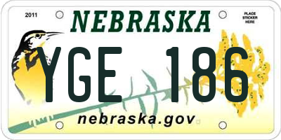 NE license plate YGE186