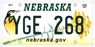 NE license plate YGE268