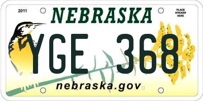 NE license plate YGE368