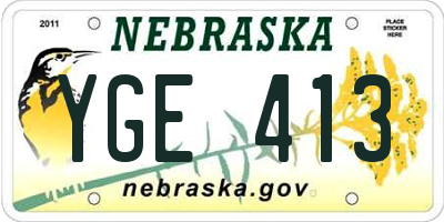 NE license plate YGE413