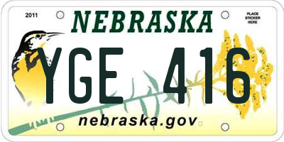 NE license plate YGE416