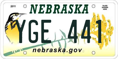 NE license plate YGE441
