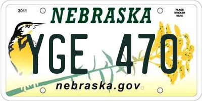 NE license plate YGE470