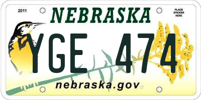 NE license plate YGE474