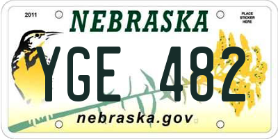 NE license plate YGE482