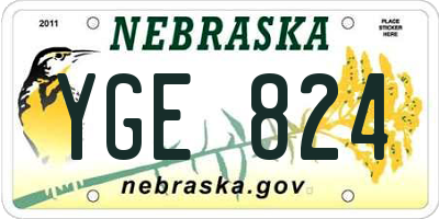 NE license plate YGE824