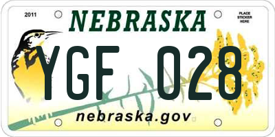 NE license plate YGF028