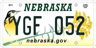 NE license plate YGF052