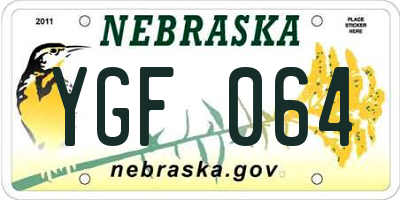 NE license plate YGF064