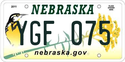 NE license plate YGF075